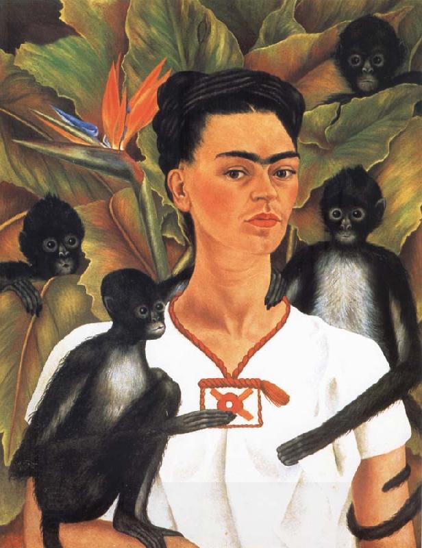 Frida Kahlo Self-Portrait with Monkeys China oil painting art